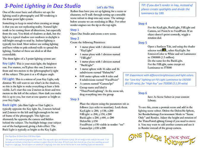 One Page Know It 3 Point Photography Lighting-1